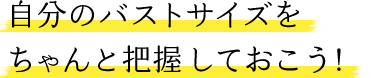 自分のバストサイズをちゃんと把握しておこう！